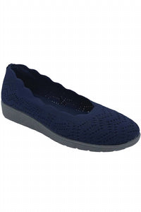 Skechers Women's Cleo Flex Wedge Shoes in navy 1 - women's shoe