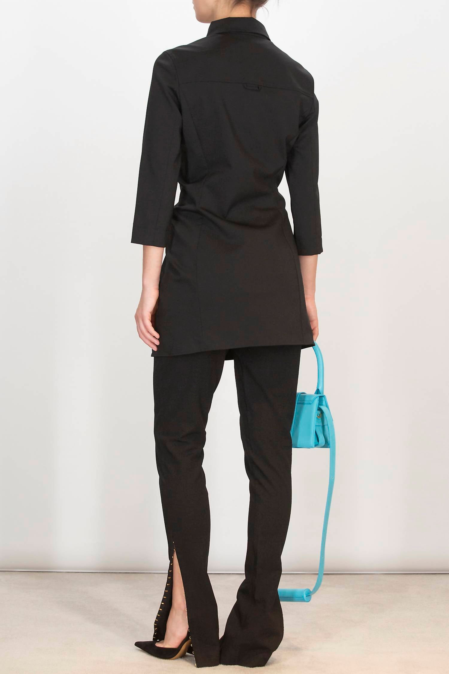 Jacquemus Pre-loved Le Pantalone Trousers With Slit Ankle And Hook & Eye in black - women's pants - alternate view
