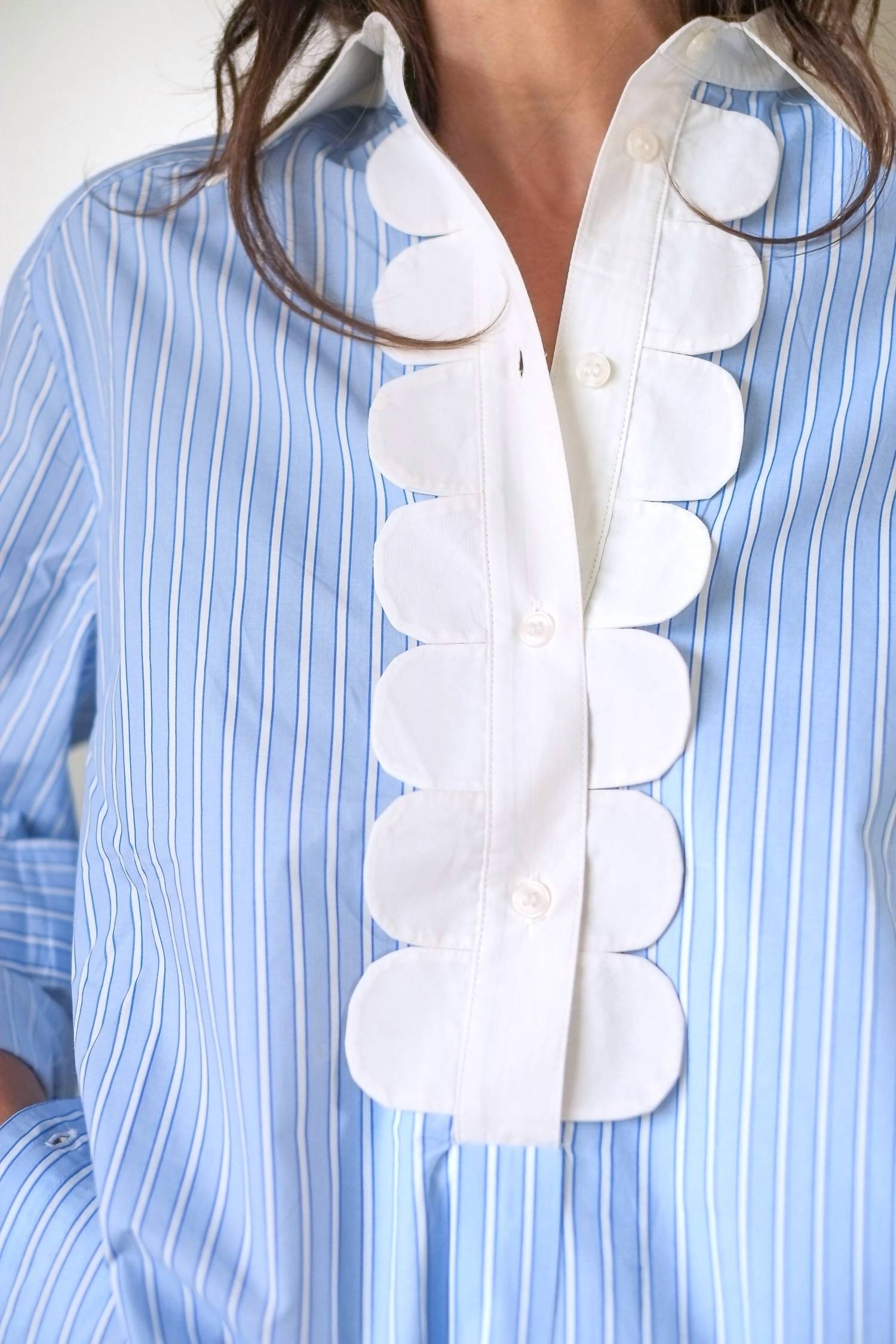 Stella Nova - Scallops Striped Shirt