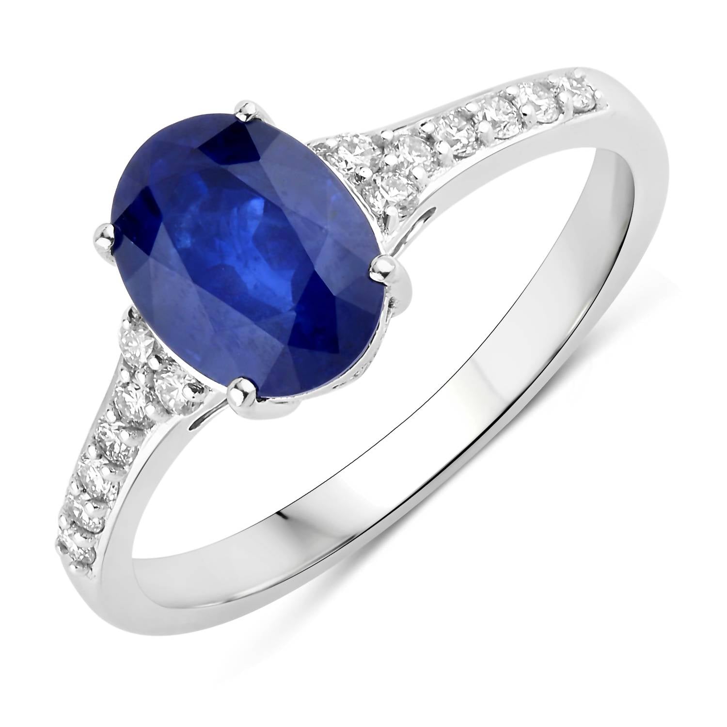 Diana M Jewels Women's Oval Natural Sapphire Fashion Ring (2.24 Ct) - Classic Plus in 18k white gold - women's jewelry