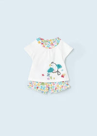 Mayoral - Girl's Bird Tee With Floral Short Set