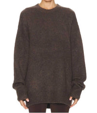SER.O.YA May Crewneck Knit Sweater in slate brown - women's sweater