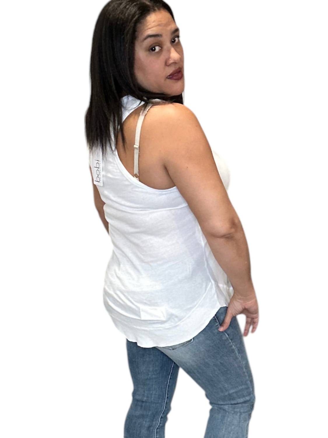 Bobi - Ribbed Curved Hem Tank Top