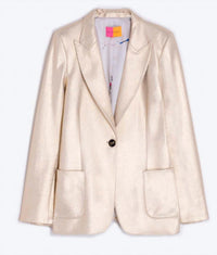Vilagallo Hillary Stretch Blazer in gold - women's jacket - alternate view