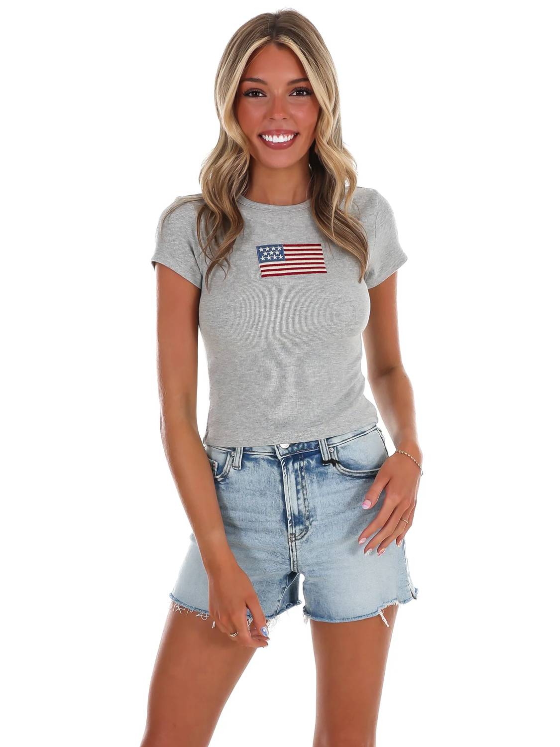 Le Lis - Star Spangled Short Sleeve Top