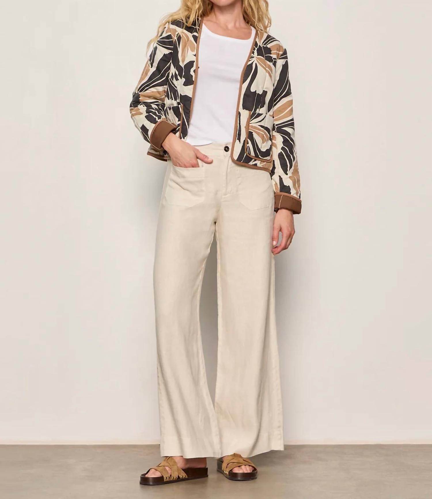 Sanctuary - Linen Marine Wide Leg Jeans