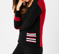 Angel Apparel - Stripe Sleeve Scoop Neck Top