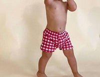 Montce - Boy's Gingham Mini Swim Trunk