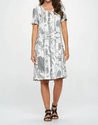 Focus Fashion - Short Sleeve Pullover Midi Dress