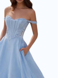 Sherri Hill - Off Shoulder A Line Prom Dress