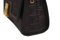 Balmain - Women's 1945 Leather Embossed Flap Medium Shoulder Bag