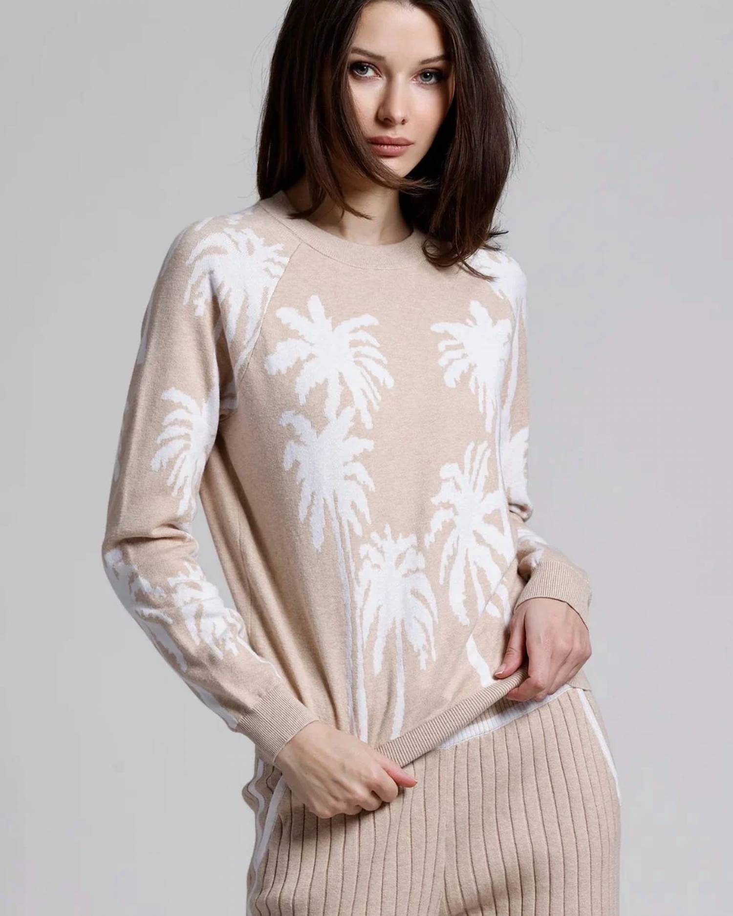 Minnie Rose - Palm Tree Reversible Crew Top