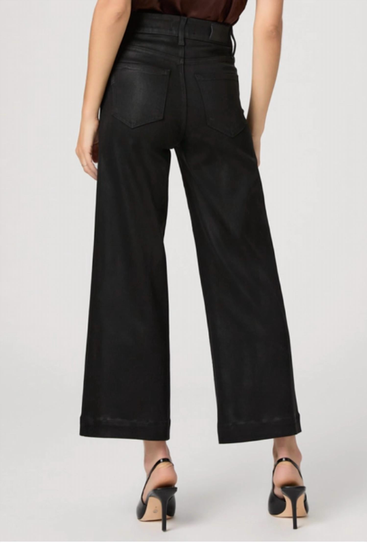 Paige Anessa Wide Leg Jean in black - women's jeans - alternate view