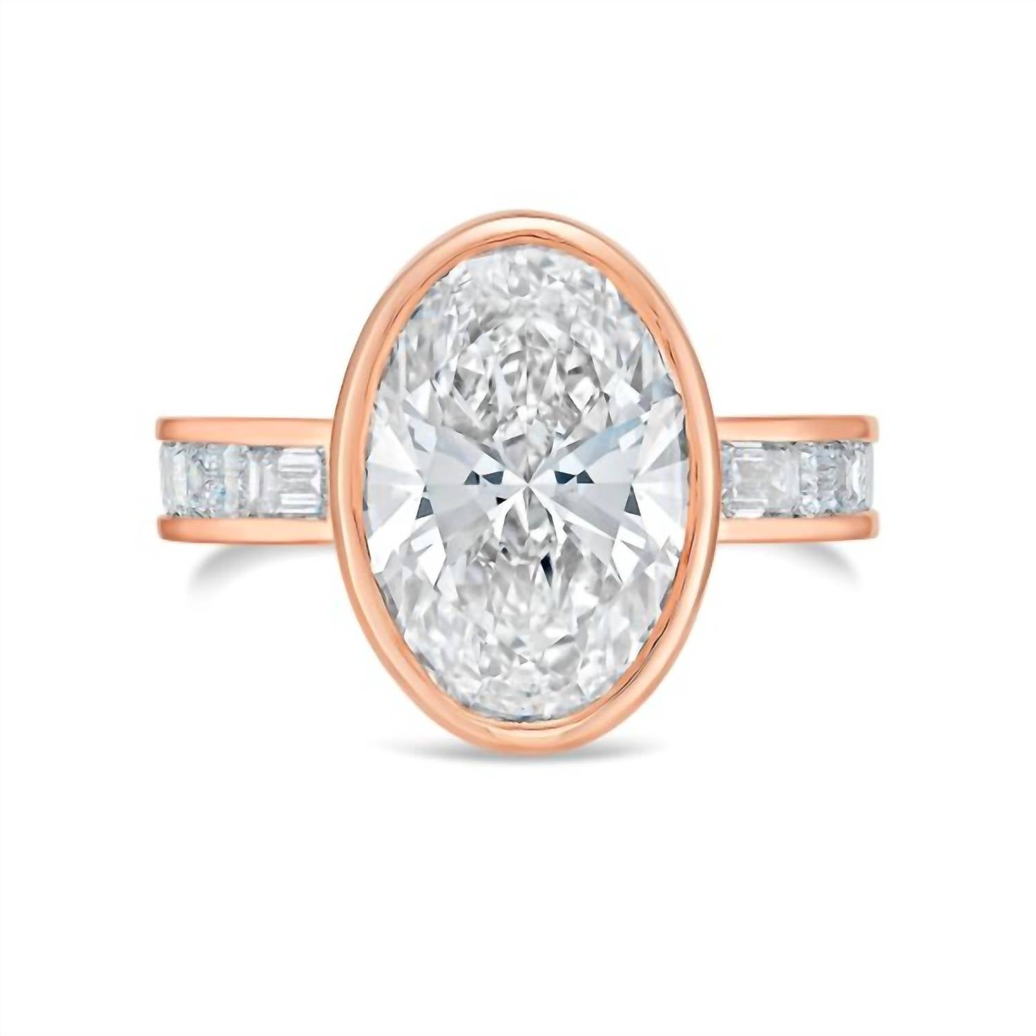 Diana M Jewels - Women's Oval & Emerald Lab-Grown Diamond Fashion Ring (6.00 Ct) - Elegant