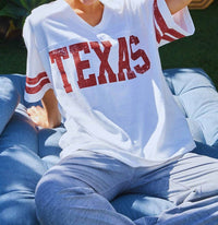 Bucketlist - Texas Print V-neck Football Tee