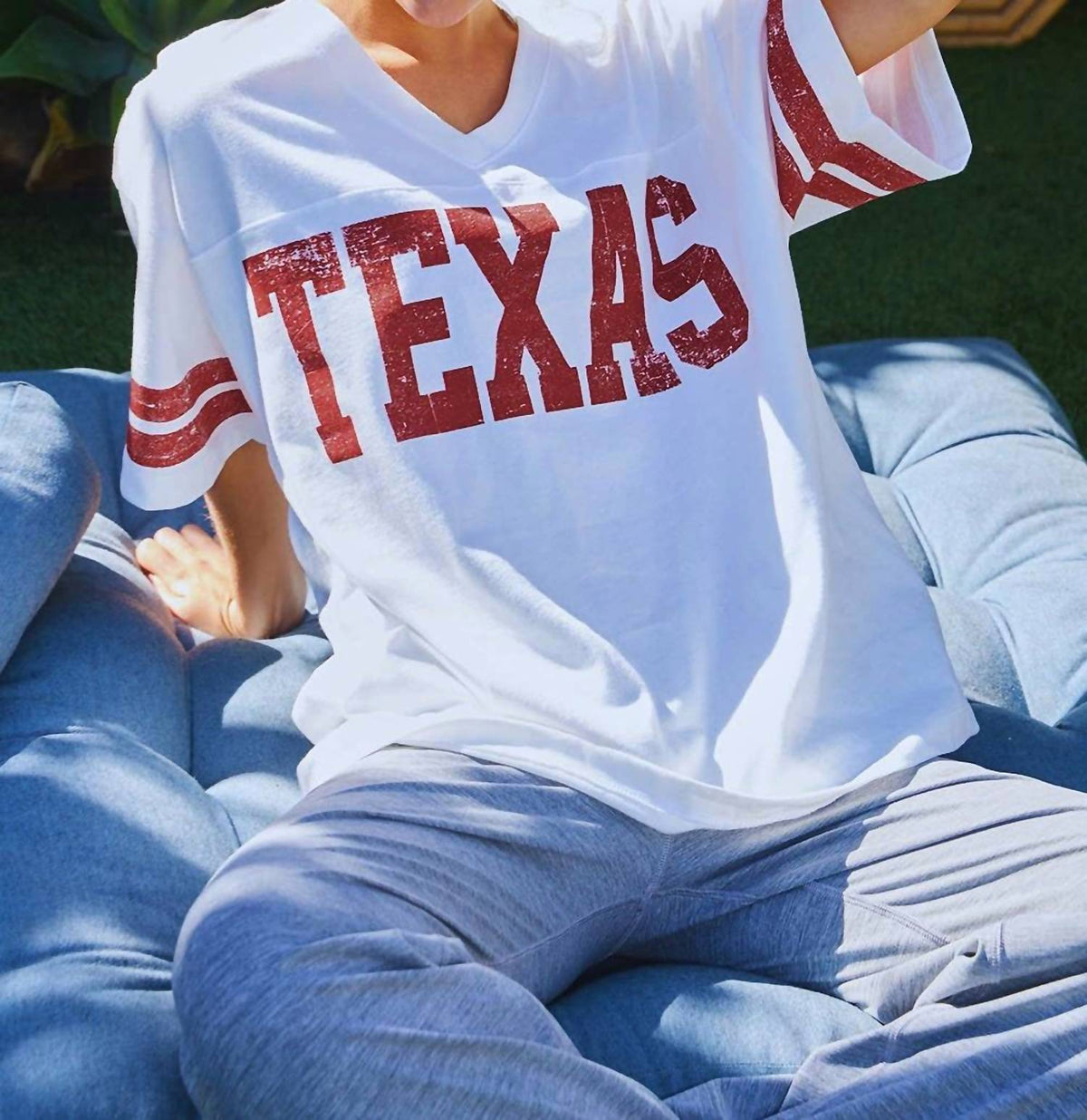 Bucketlist - Texas Print V-neck Football Tee