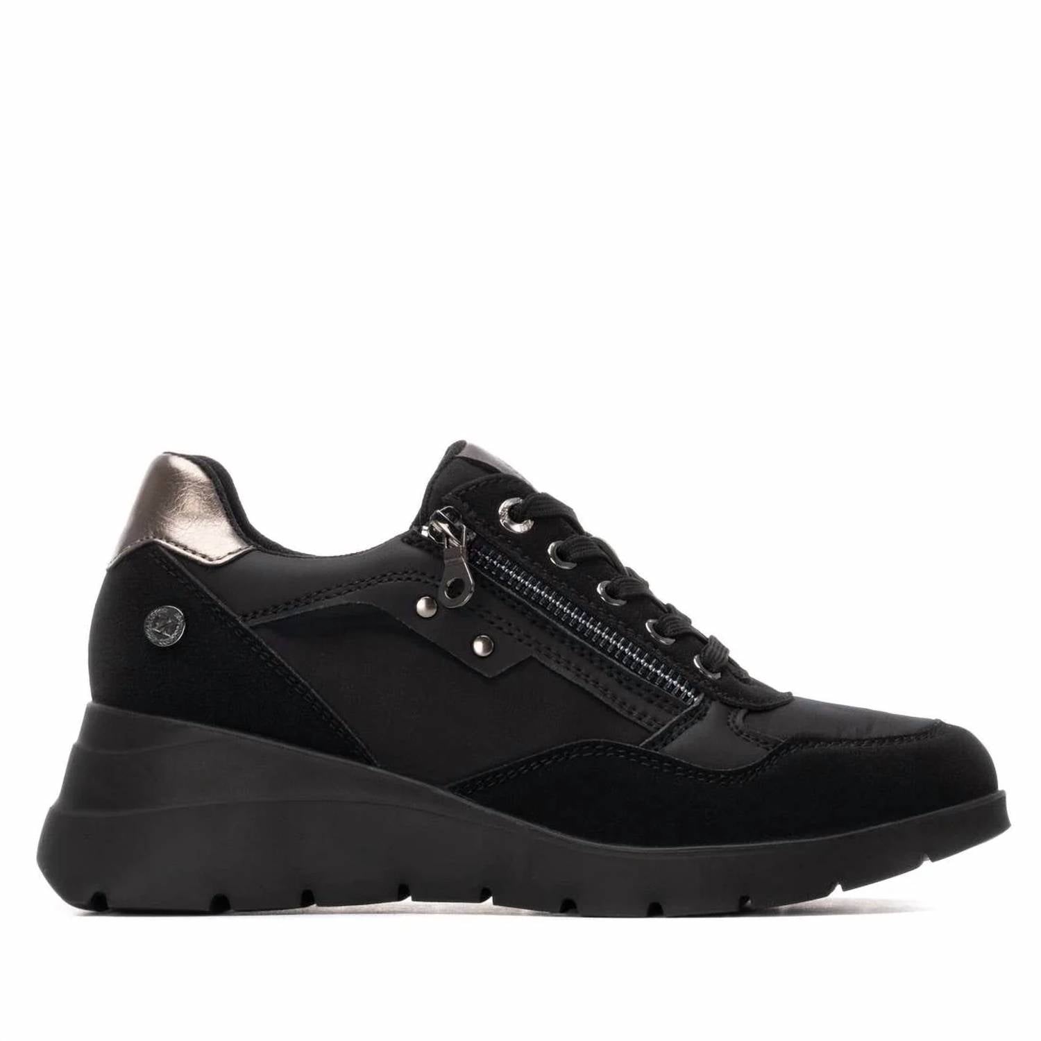 Xti - Women's Casual Wedge Lace-Up Sneakers