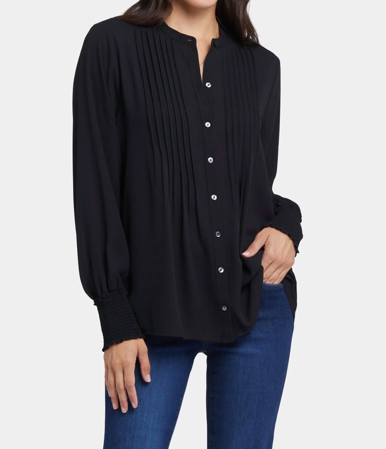 Nydj - Pleated Peasant Blouse