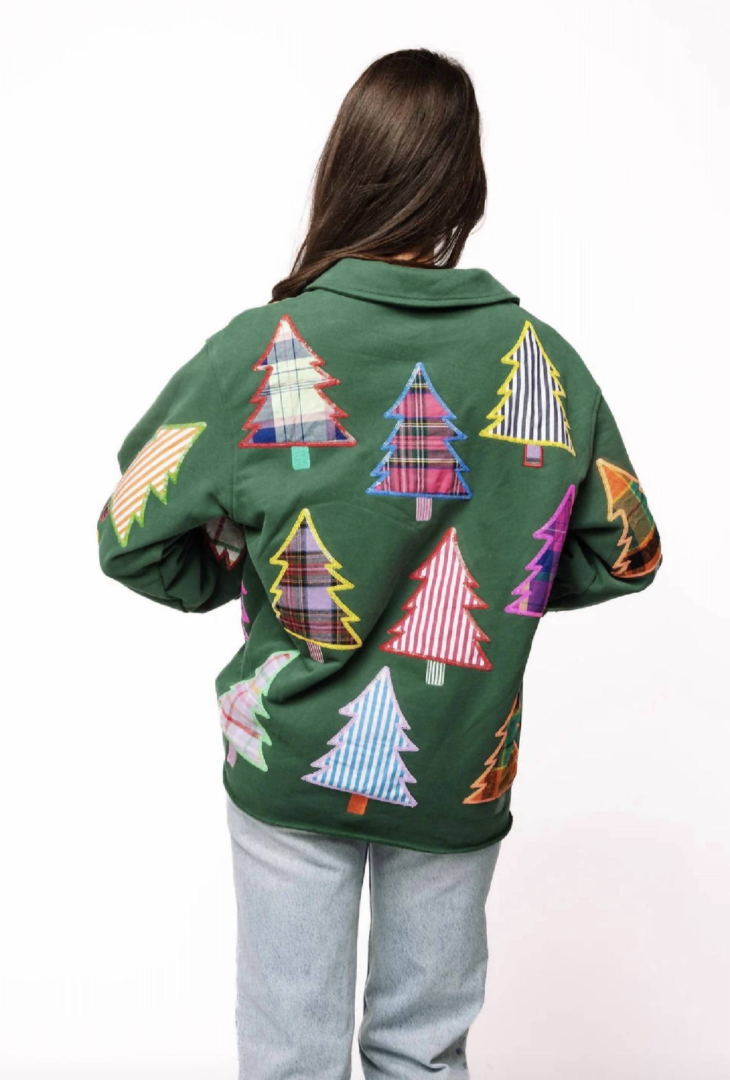Queen Of Sparkles - Christmas Tree Button Up Shacket