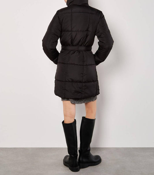 Apricot - Women's Quilted Belted Jacket