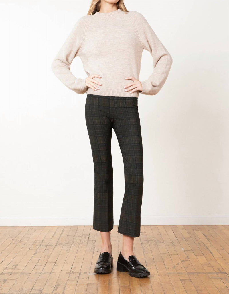 Avenue Montaigne Leo Flare Cut Pants in heritage plaid - women's pants
