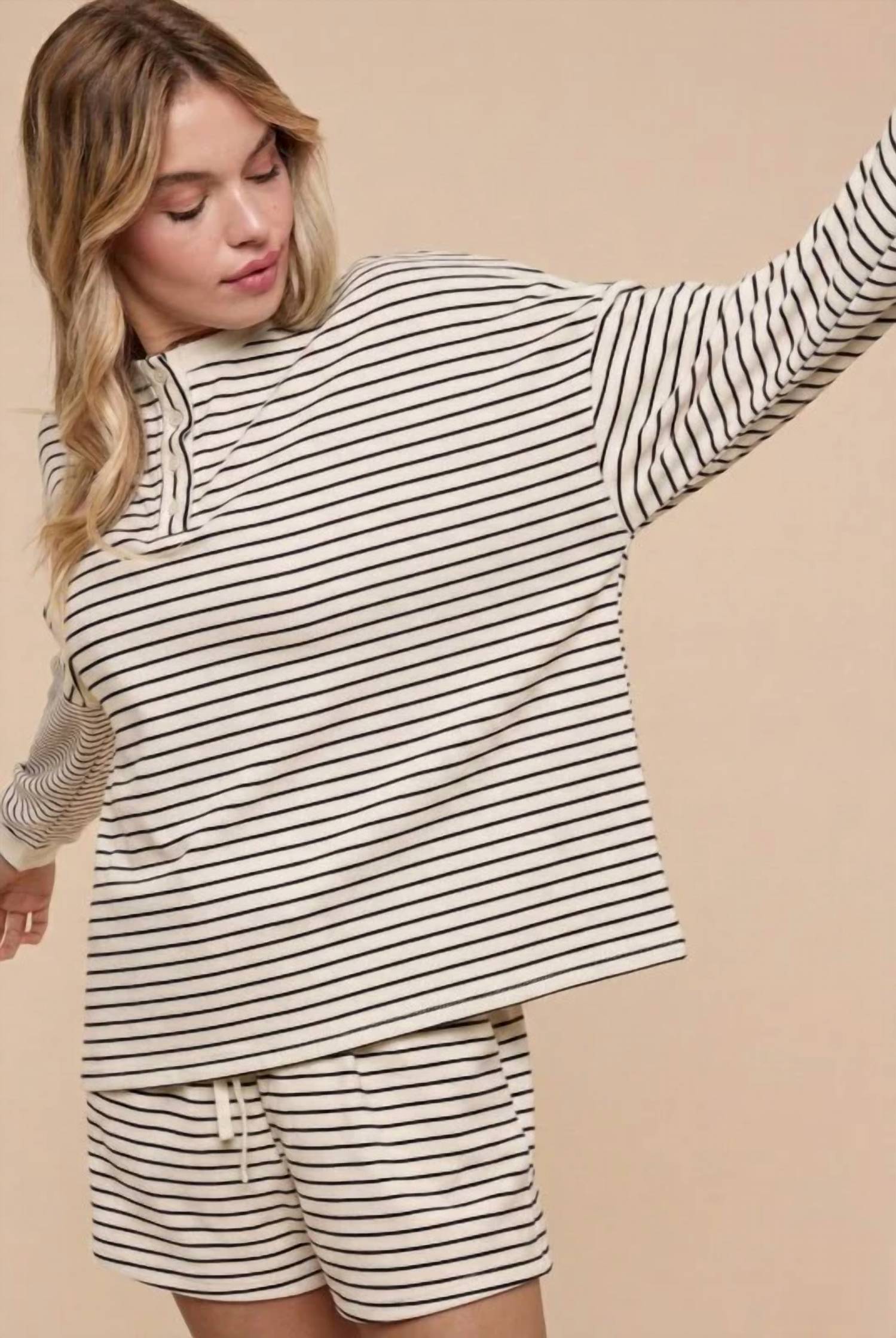 Anniewear - Sophie Soft Brushed Pullover & Shorts Set