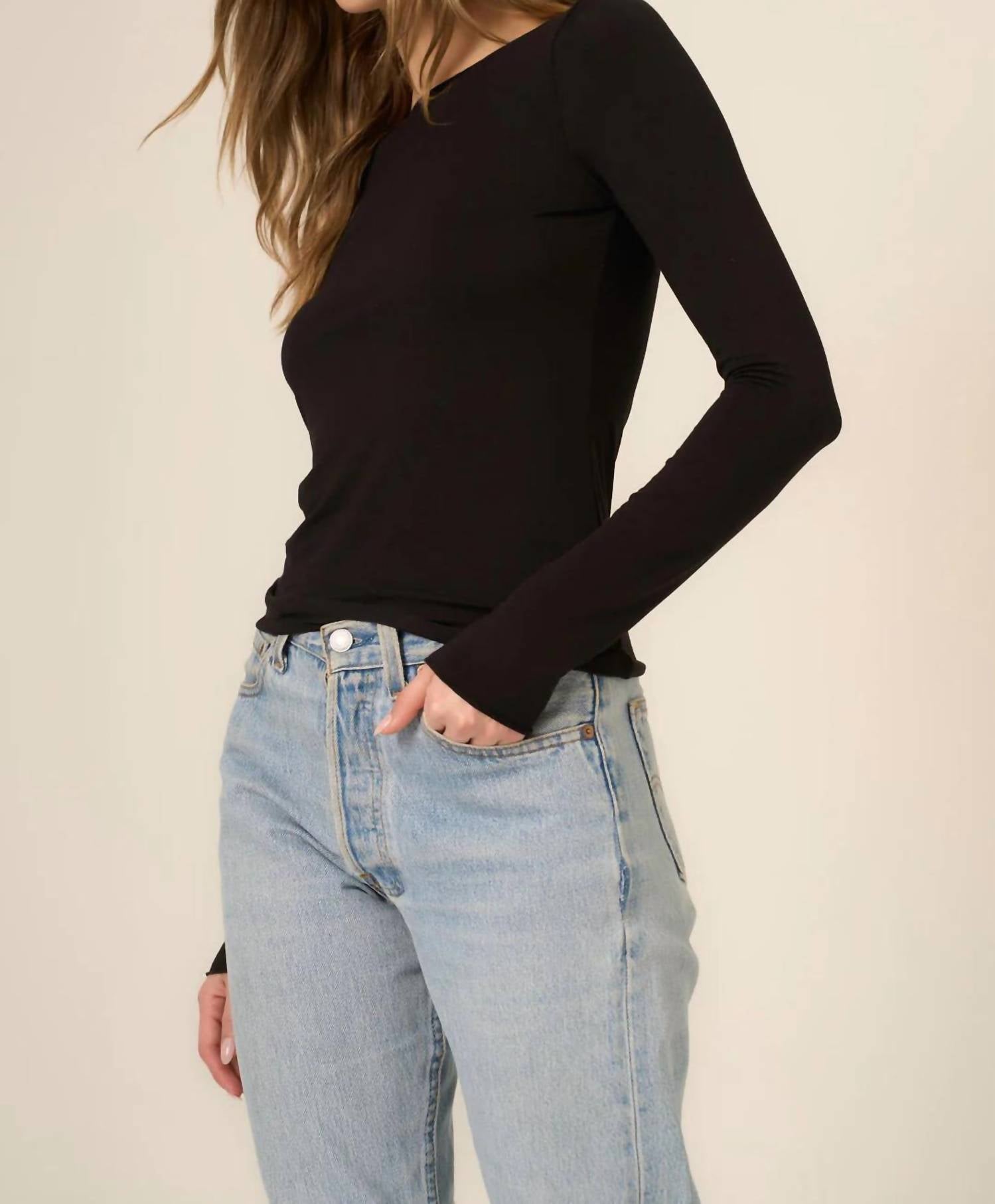 Project Social T - Vera Boat Neck Long Sleeve Tee