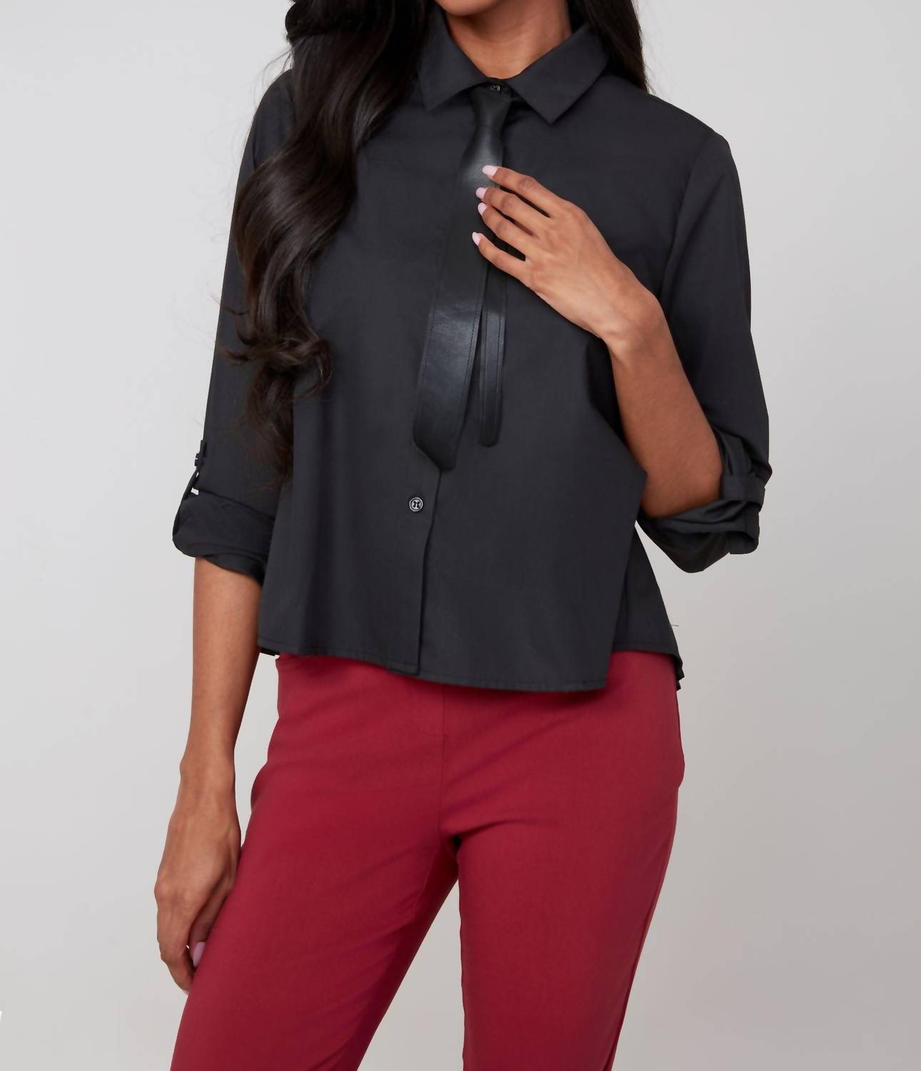Renuar - Tie And Pleated Back Blouse