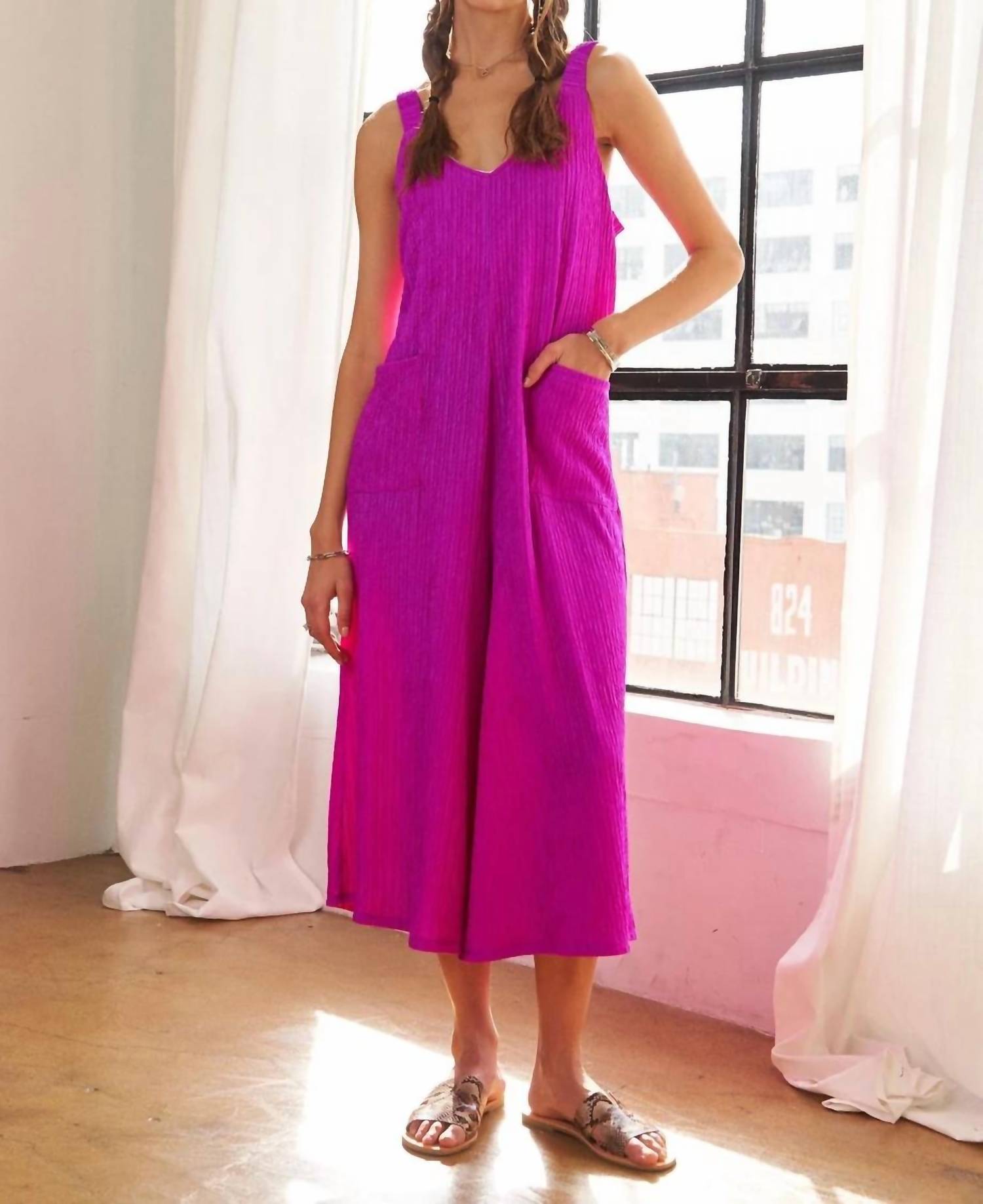 Adora - Wide Leg Crinkle Jumpsuit