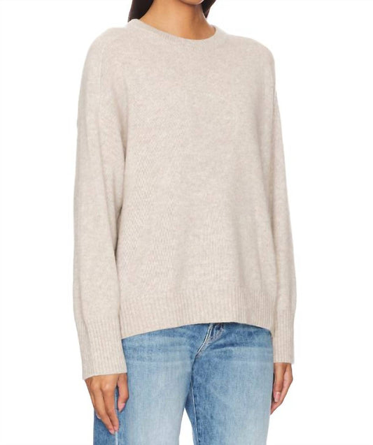 White + Warren - SADDLE SLEEVE CREWNECK SWEATER