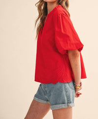 &Merci - Crush Puff Sleeve Blouse