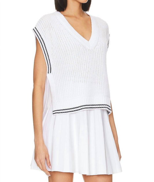 525 America - Lizzie Cable Varsity Vest Sweater