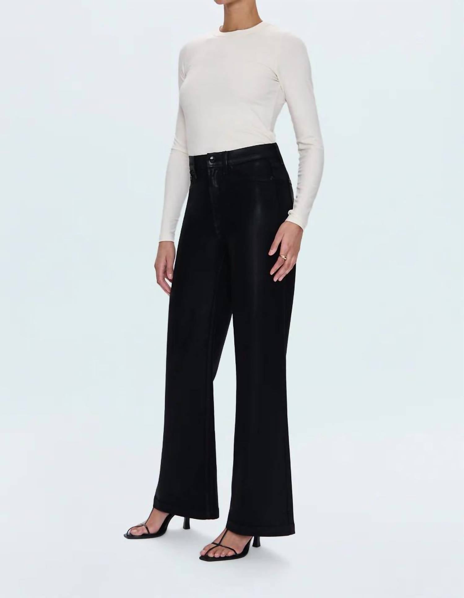 Pistola - Lana High Rise Ultra Wide Leg Coated Pants