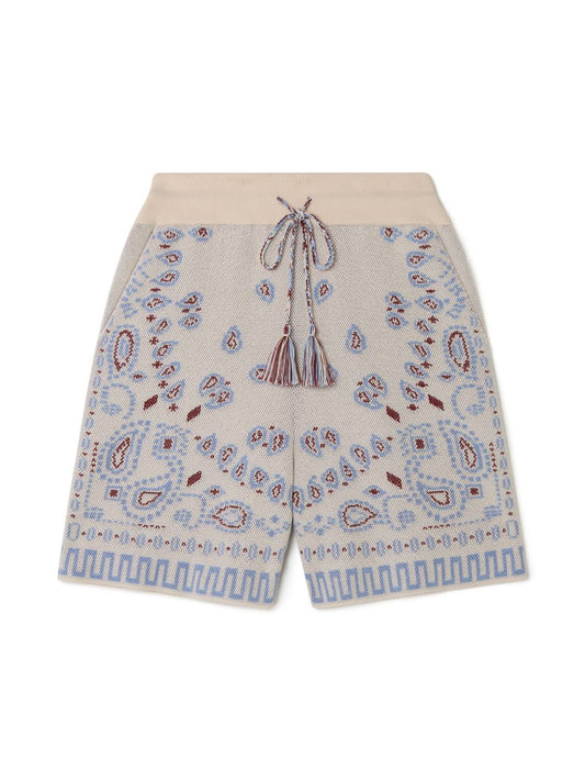 Alanui - Men's Cotton Piquet Bandana Bermuda Shorts