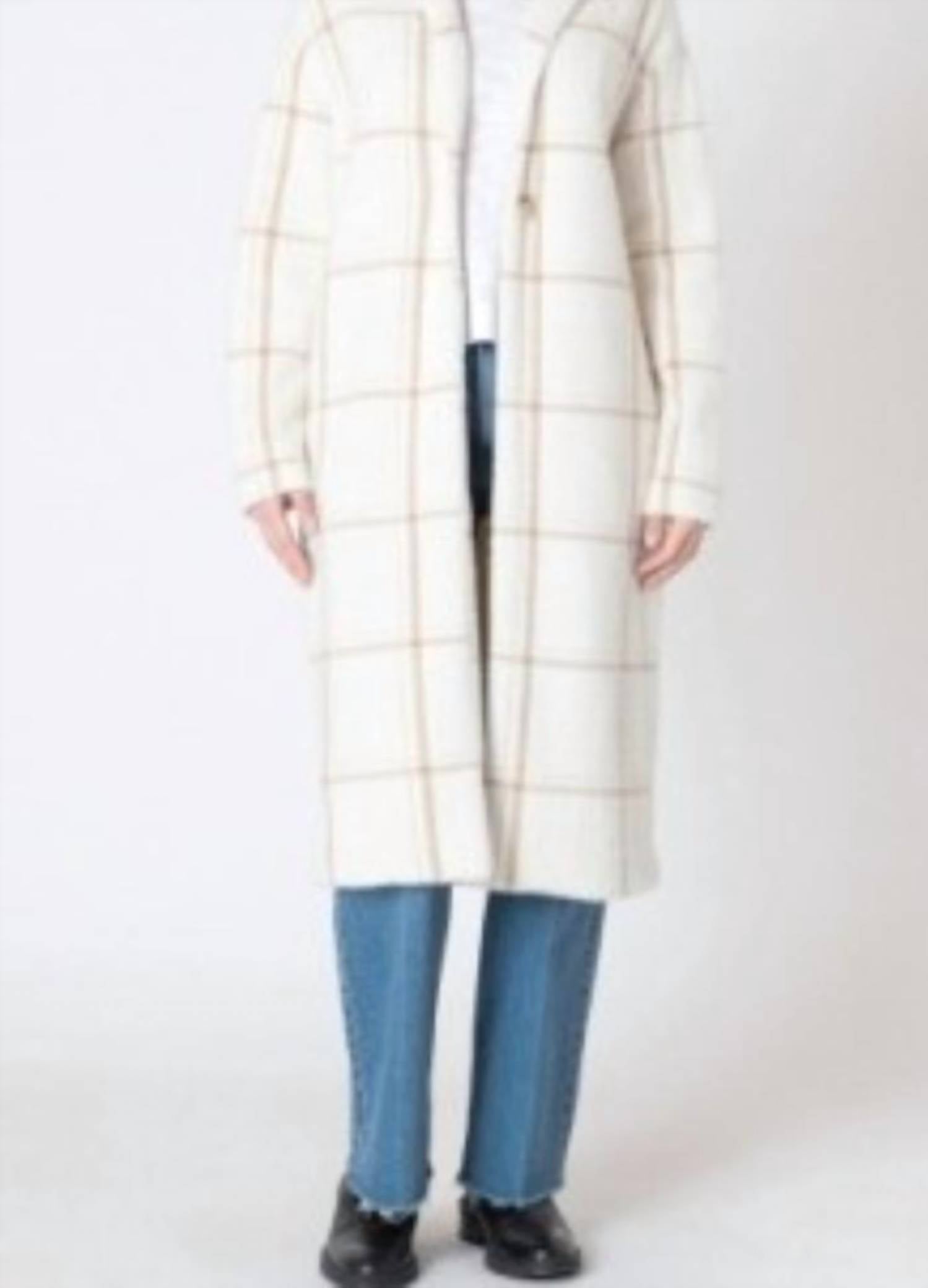 Dex Women's Longline Soft Sweater Coat in cream - women's jacket