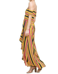 Umgee - Striped Ruffle Tulip Maxi Dress