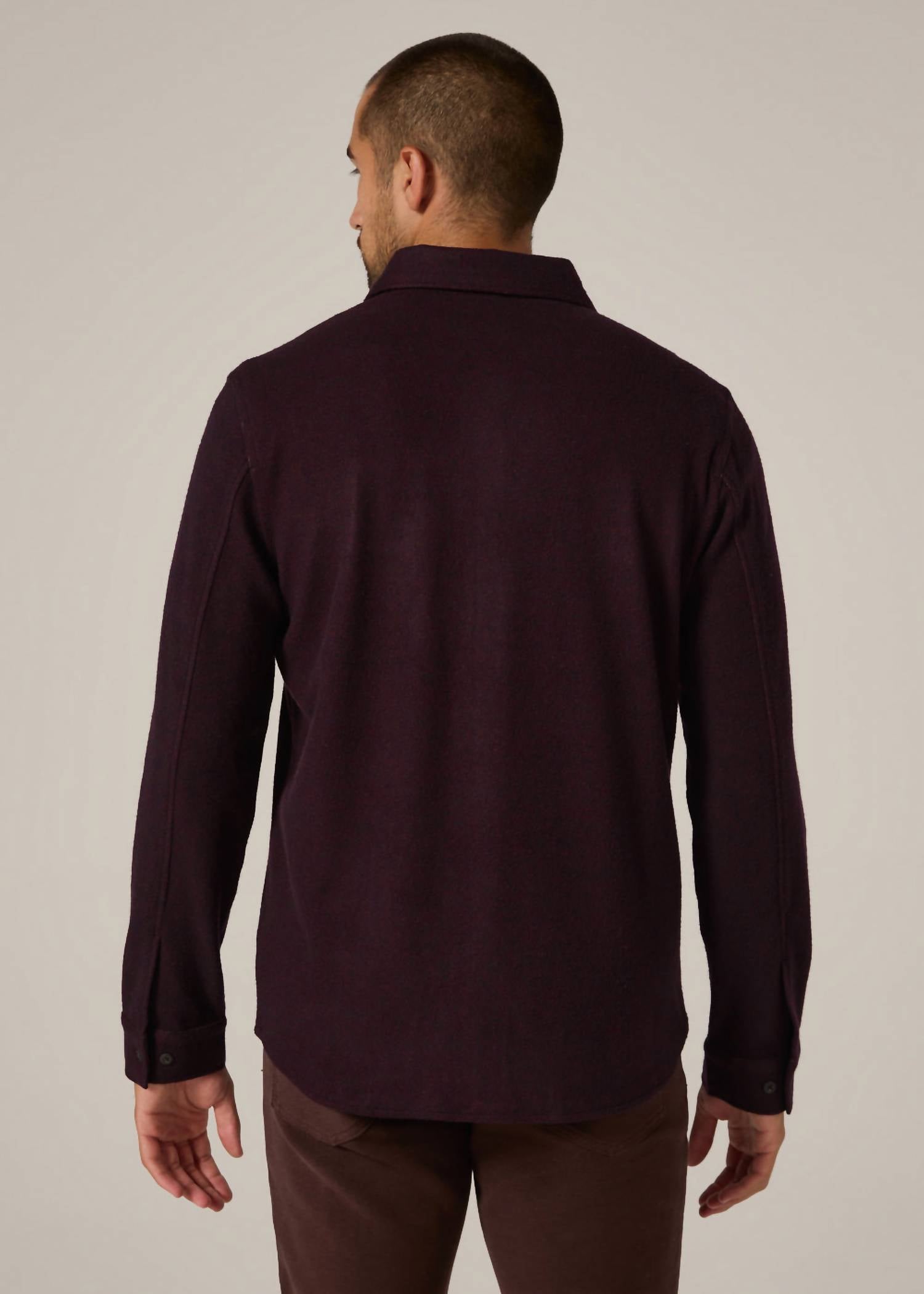 7Diamonds Generation Long Sleeve Shirt in bordeaux - men's shirt - detail view