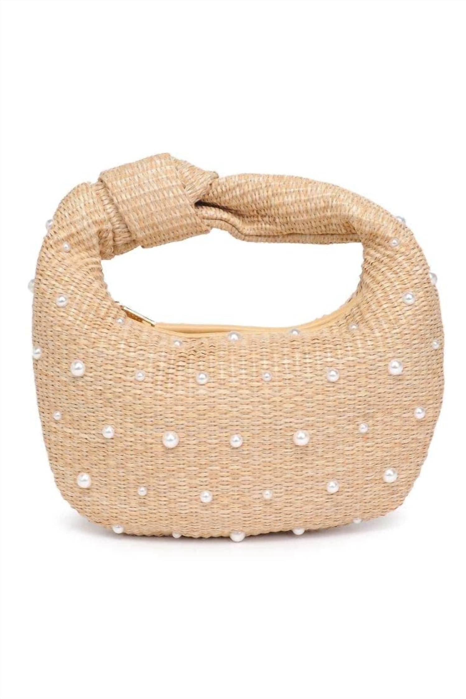 Mimi Wholesale - Straw Pearls Clutch