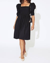 Ganni - Cotton Poplin Open Neck Smock Dress