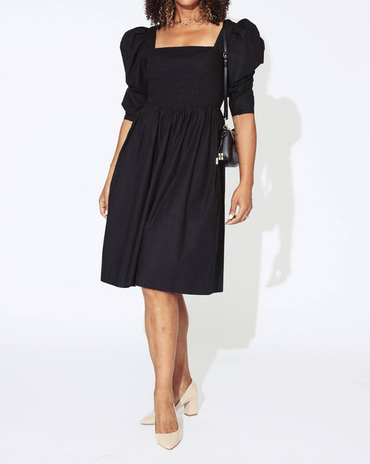 Ganni - Cotton Poplin Open Neck Smock Dress