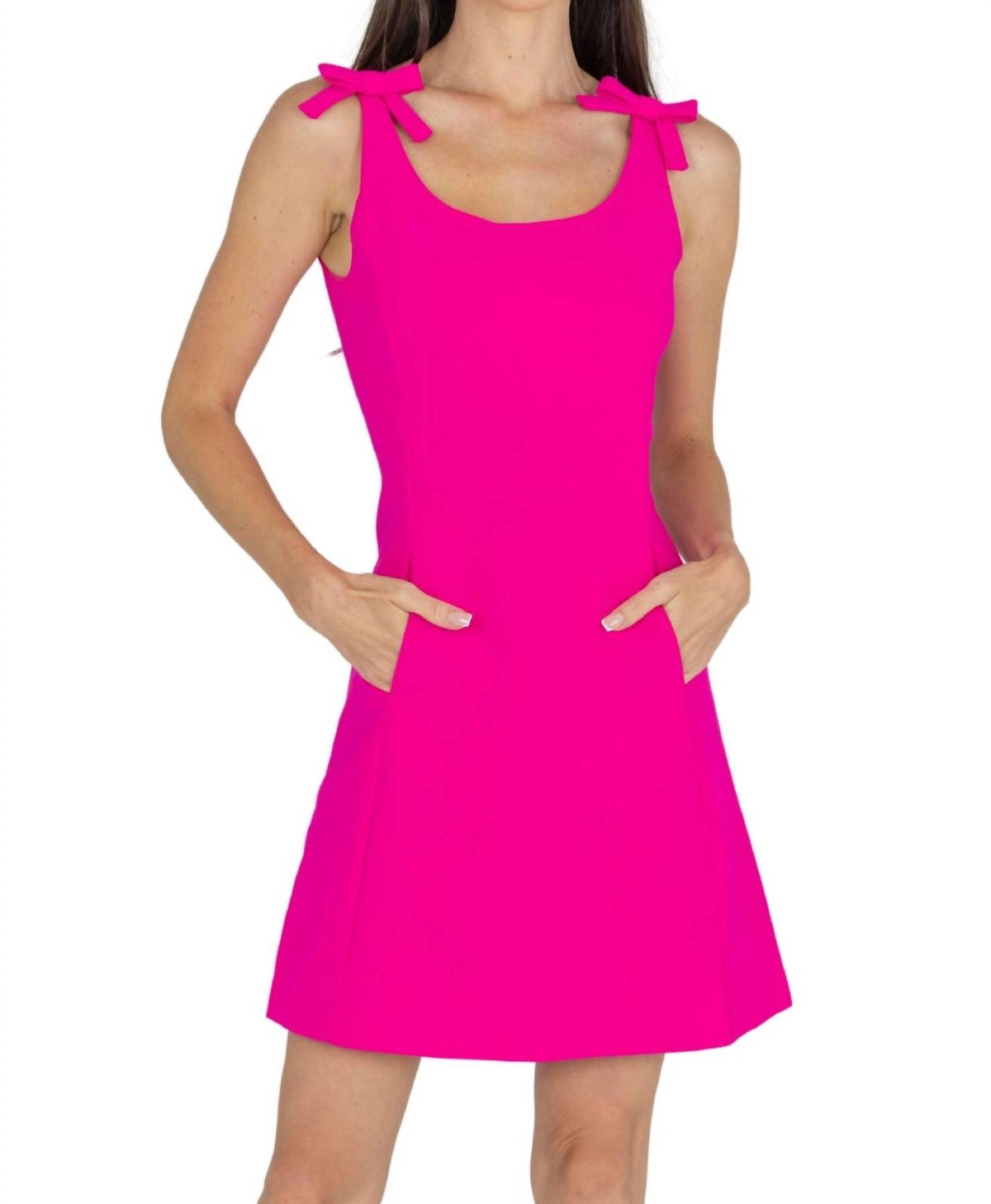 Akalia - Aria Bow Sleeveless Mini Dress