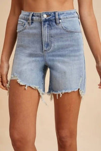 Anniewear - Comfort Stretch Distressed Frayed Hem Shorts