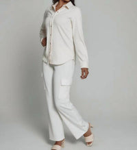 7Diamonds Generation Twill Button Down in birch - women's shirt - detail view