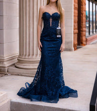 Sherri Hill Women's Prom Dress in navy - women's dress - alternate view