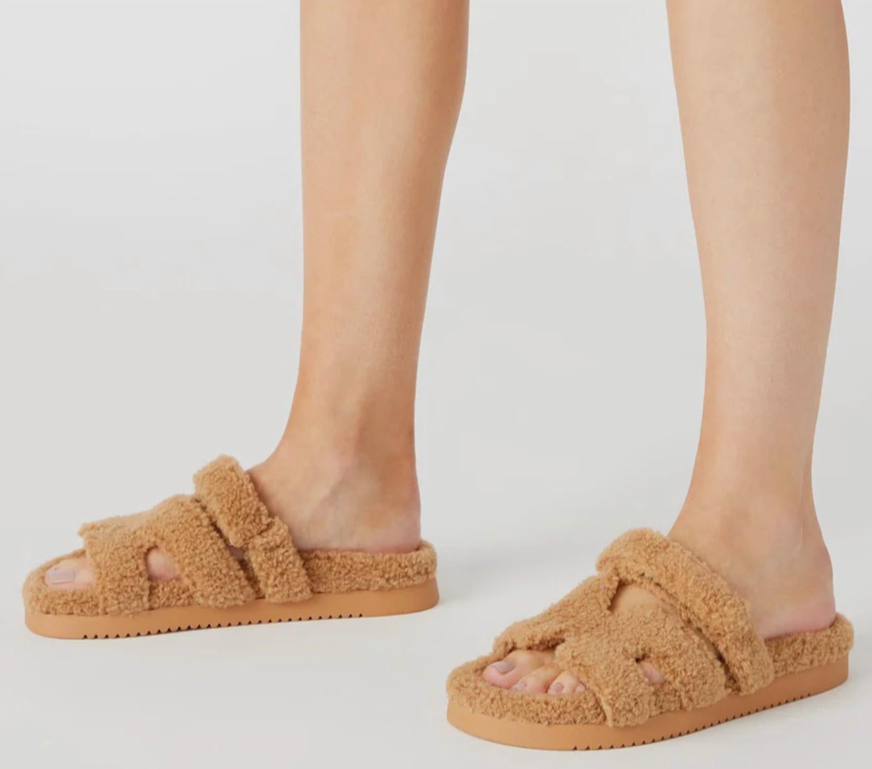 STEVE MADDEN Women's Teddy Mayven Faux Shearling Slide Sandal in camel - women's sandal - alternate view