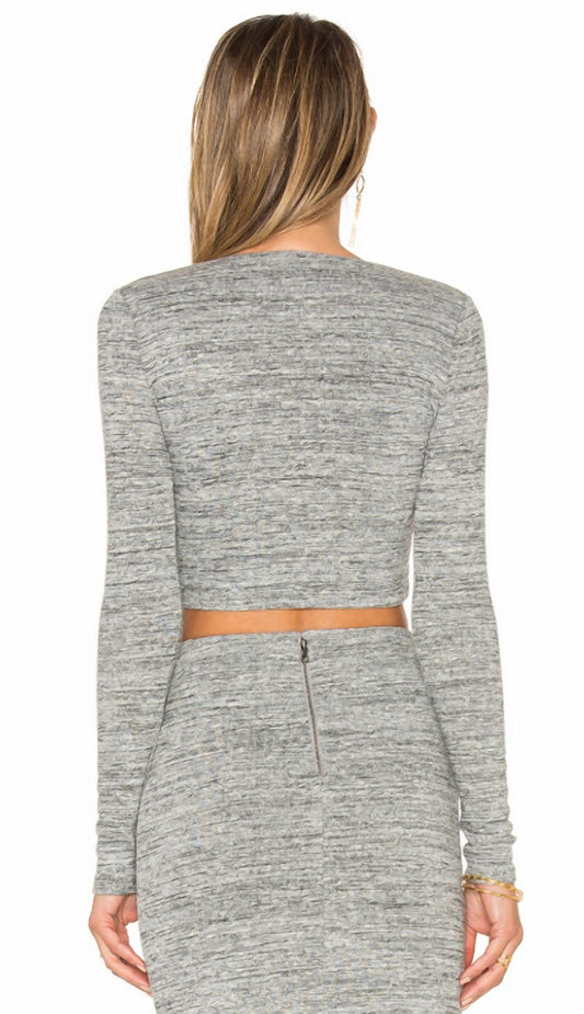 Alice + Olivia - Jori Cropped V-neck Top