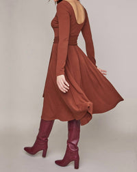 ASTR Sinclair Dress in warm nutmeg - women's dress - detail view