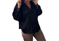 Made In Italy - Emilia Satin V-neck Blouse