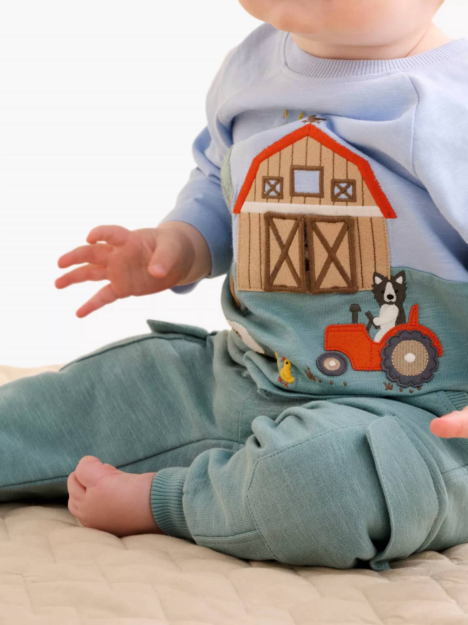 Purebaby - Baby Cotton Farm Life T-shirt And Trouser Set