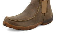 TWISTED X Men's Chelsea Slip-in Driving Shoe in driving shoe in brown bomber - men's sneaker - detail view